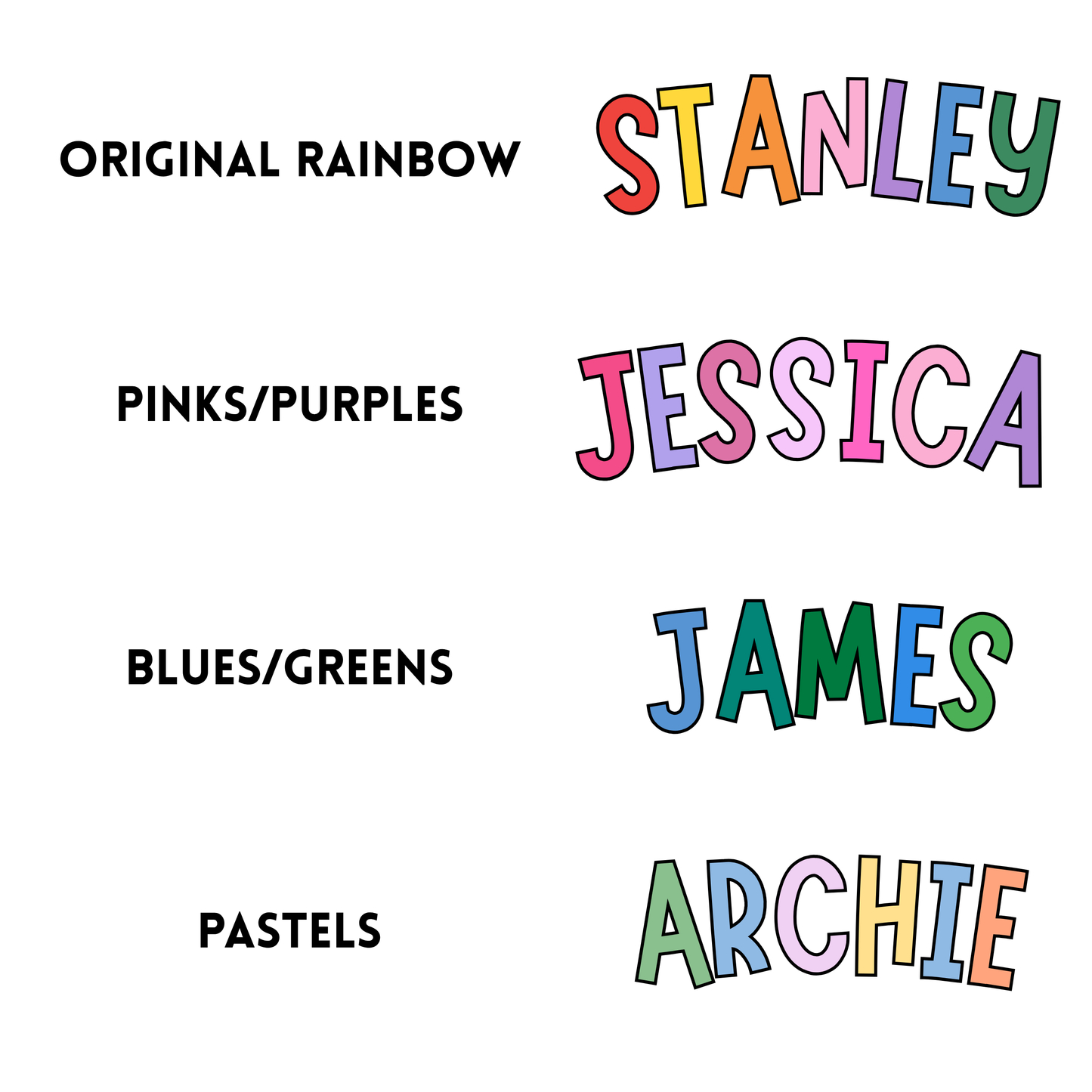 Rainbow Name/Word/Phrase TeeHee
