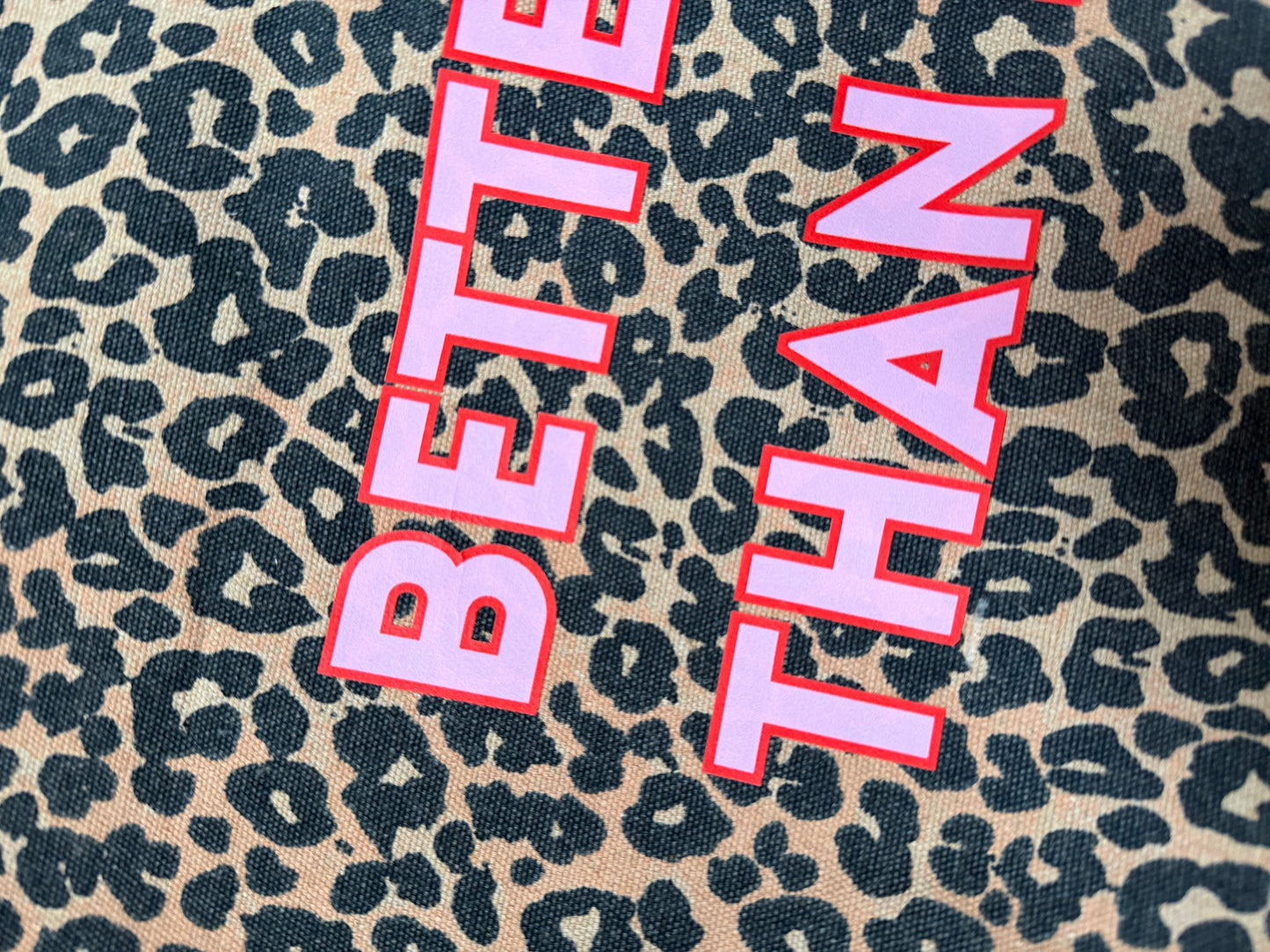 Funky Leopard Tote - Better Late than Never (small print error)