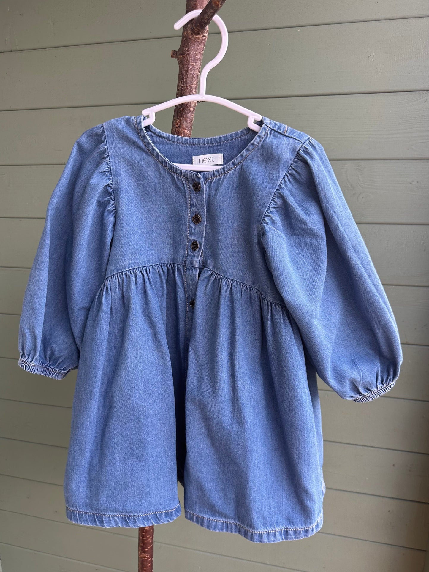 Puff Sleeve Button Dress