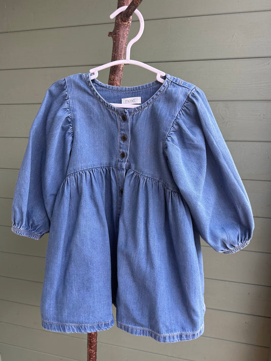 Puff Sleeve Button Dress
