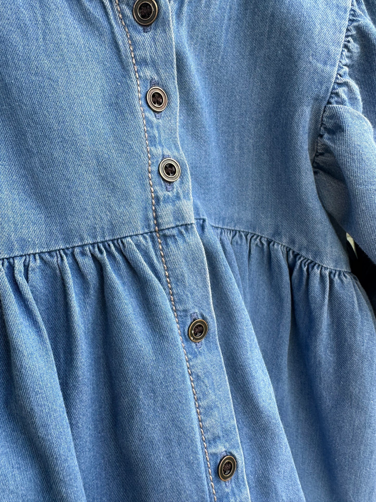 Puff Sleeve Button Dress